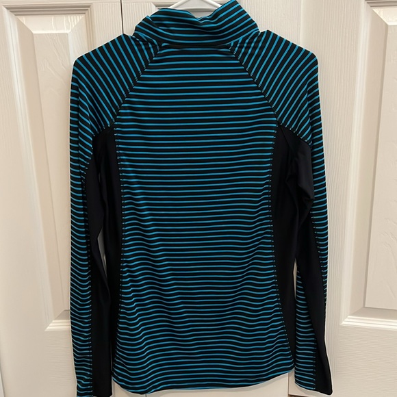 Striped half zip top - black and blue striped - medium - Picture 5 of 5